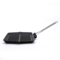 cast iron skillet big frying grill pan with folding removable handle